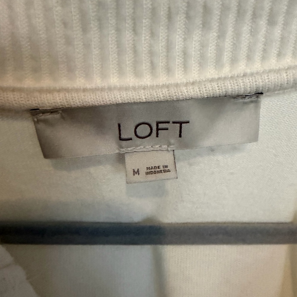 LOFT Ivory Ribbed Knit Top - Picture 3 of 5